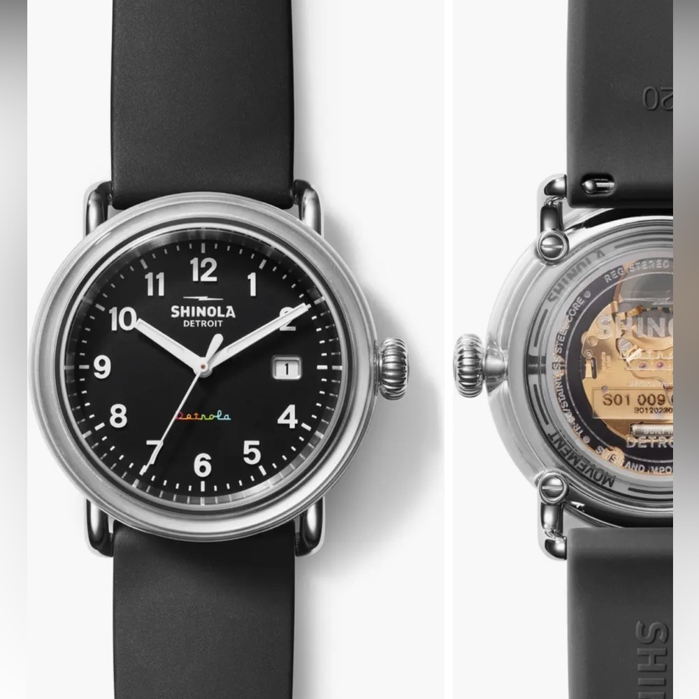 Shinola Detrola Prism Silicone Strap Watch, 38mm